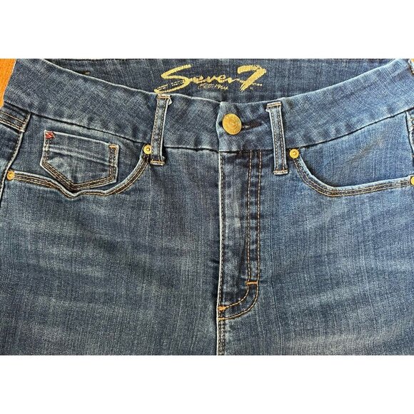 Seven 7 Tummyless High Rise Skinny Jeans Women’s Size 10 Stretch Blue Denim - Picture 5 of 11
